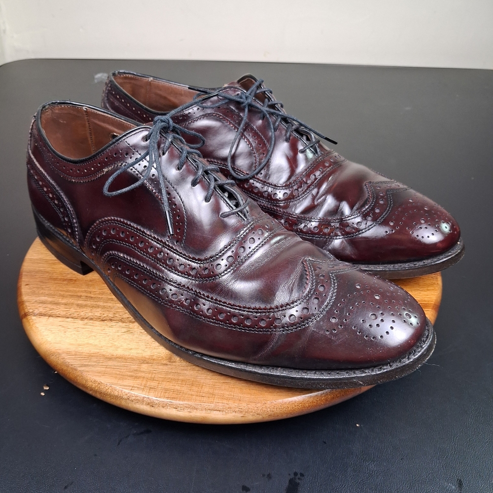 Allen Edmonds McAllister Mens Burgundy Wingtip Oxford Shoes Sz 9.5 eee 6275